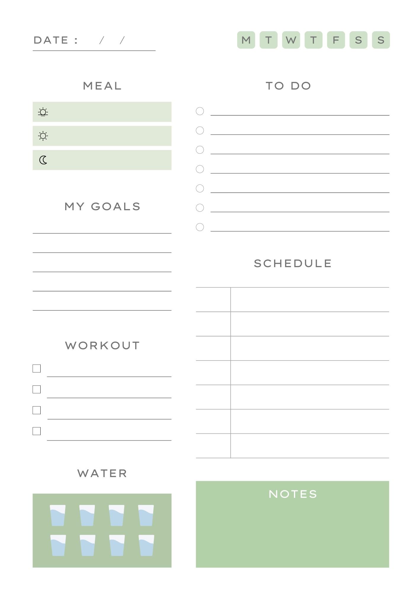 Printable Daily Planner No. 9 - Professional Work Planner – Puffin